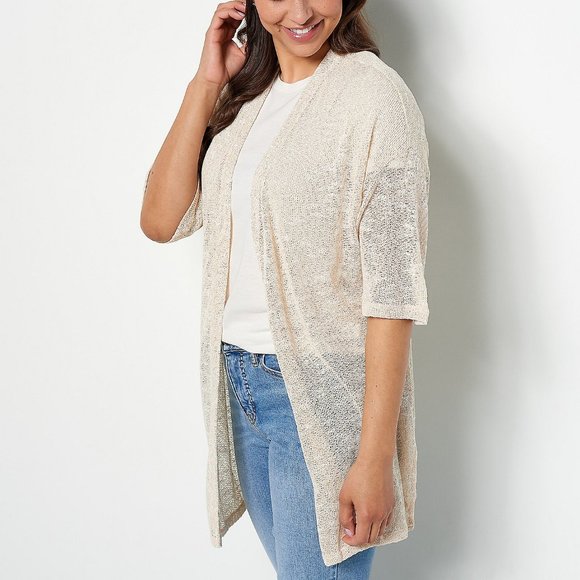 Cuddl Duds Openwork Sweater Knit Wrap  12654 - Picture 1 of 2